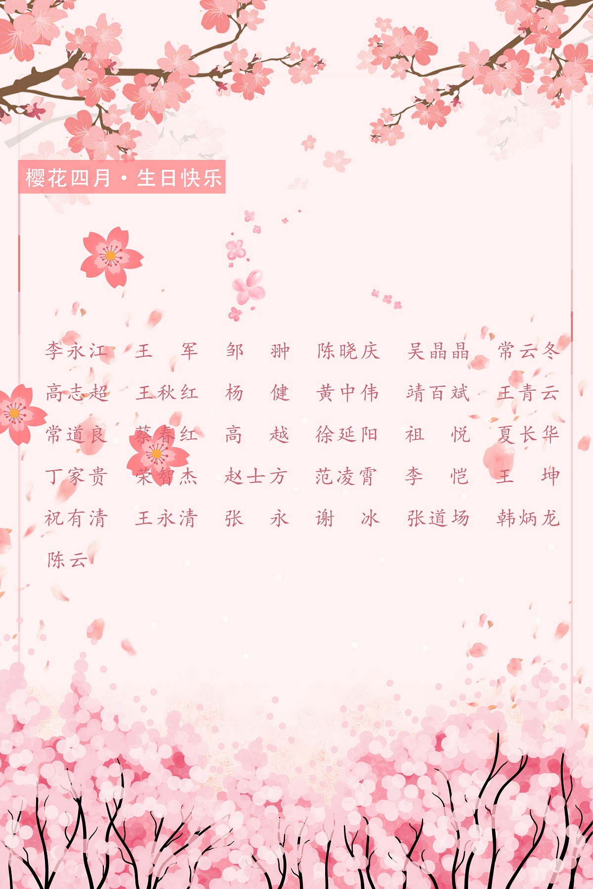 【生日祝?！抗ё?4月生日的員工生日快樂！