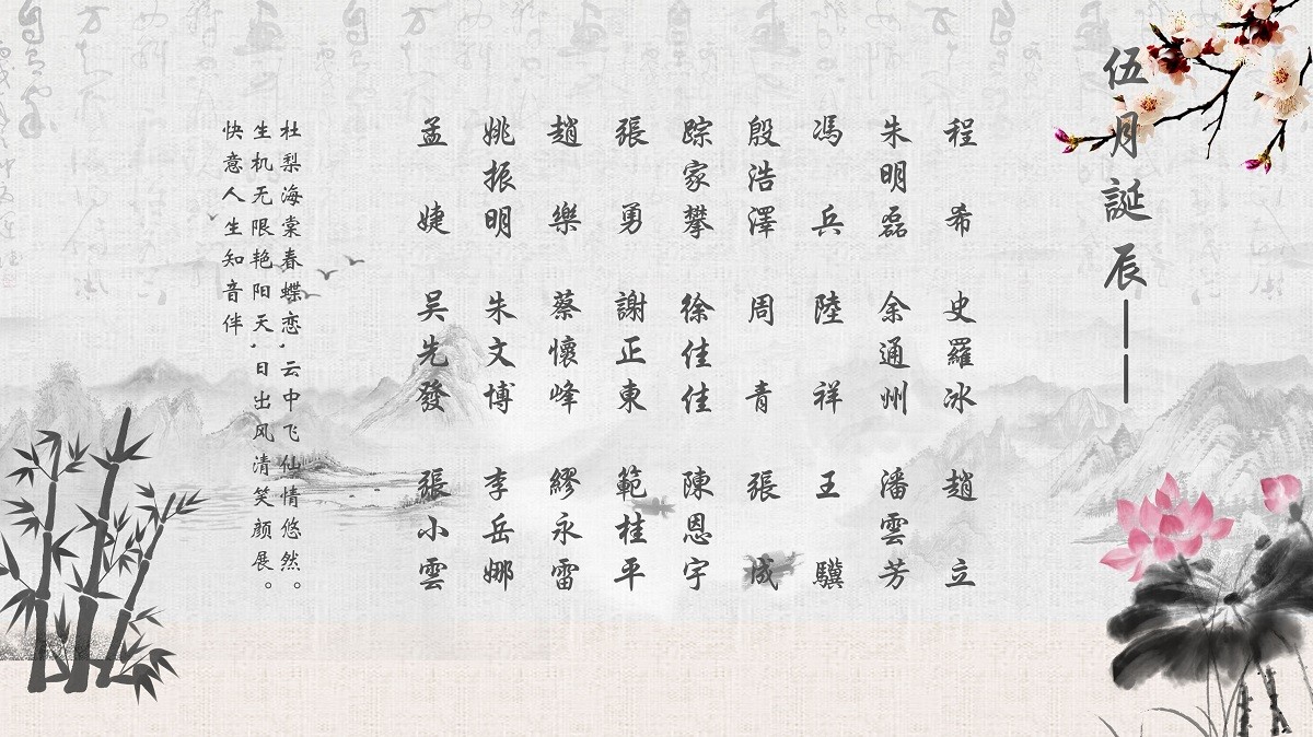 【生日祝福】恭祝05月生日的員工生日快樂！