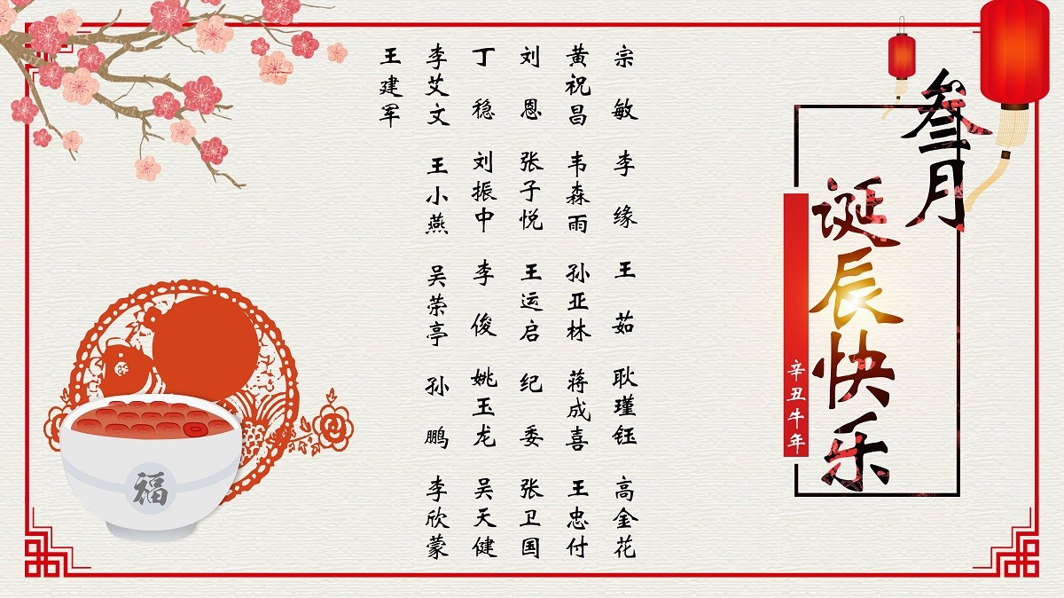 【生日祝?！抗ё?3月生日的員工生日快樂！