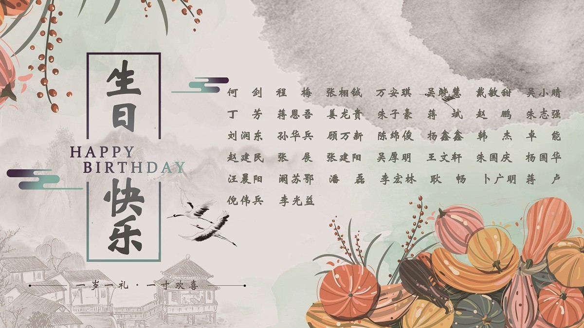 【生日祝?！抗ё?0月生日的員工生日快樂！