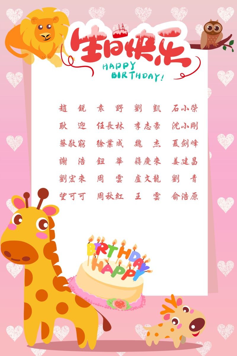 【生日祝?！抗ё?8月生日的員工生日快樂！
